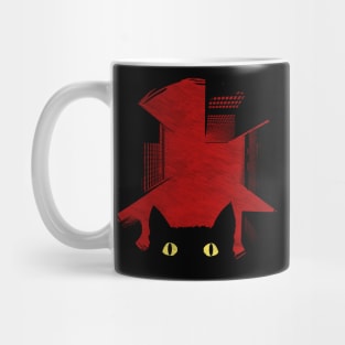 City black cat Mug